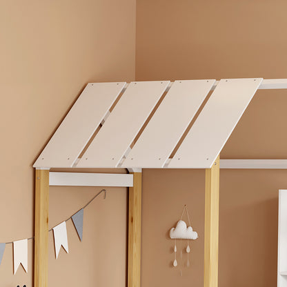 Bed for children Bedria Montessori-style wood in white-natural color 90x190cm