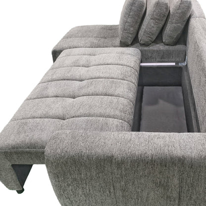 reversible sofa-bed Vivad fabric in anthracite color 275x164x91cm