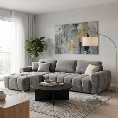 reversible sofa-bed Vivad fabric in anthracite color 275x164x91cm