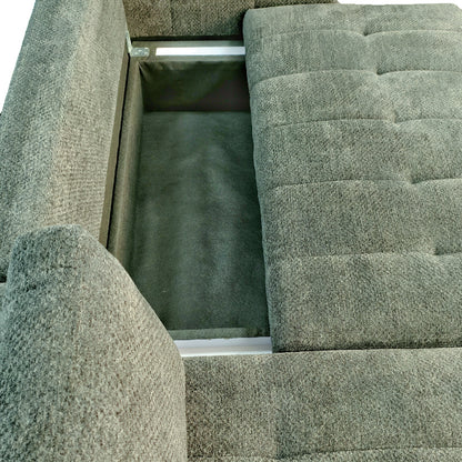Reversible sofa-bed Vivad pakoworld fabric in menta color 275x164x91cm