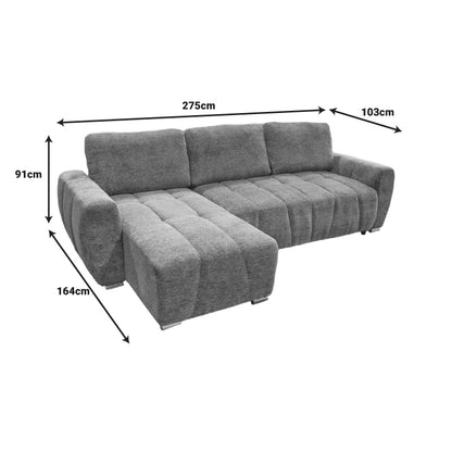 Reversible sofa-bed Vivad pakoworld fabric in menta color 275x164x91cm