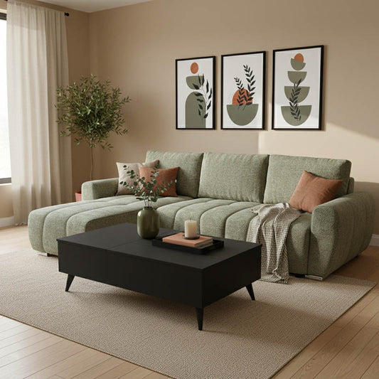 Reversible sofa-bed Vivad fabric in menta color 275x164x91cm