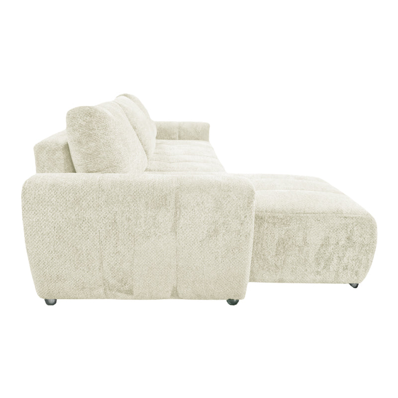 Reversible sofa-bed Vivad fabric in beige color 275x164x91cm
