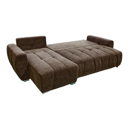 Reversible sofa-bed Vivad fabric in dark brown color 275x164x91cm