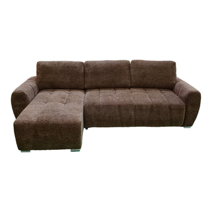 Reversible sofa-bed Vivad fabric in dark brown color 275x164x91cm