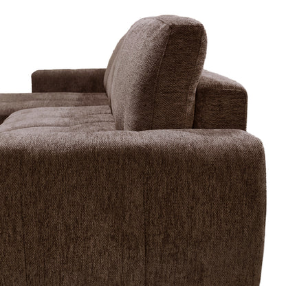 Reversible sofa-bed Vivad fabric in dark brown color 275x164x91cm