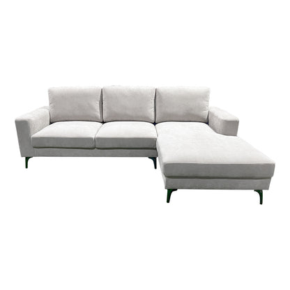 Left corner sofa Menande ivory fabric 248x160x89εκ