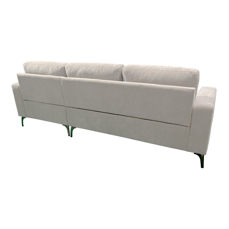 Left corner sofa Menande ivory fabric 248x160x89εκ