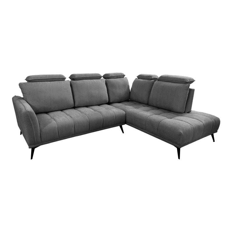 Left corner sofa Serkas grey fabric 268x213x100cm
