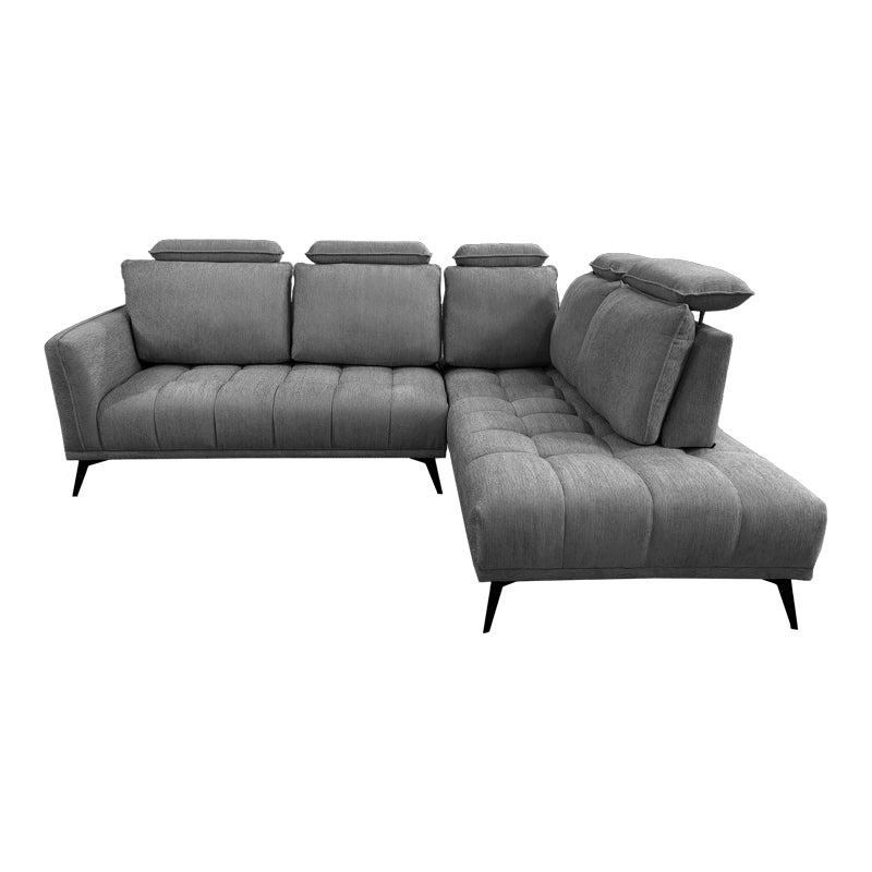 Left corner sofa Serkas grey fabric 268x213x100cm