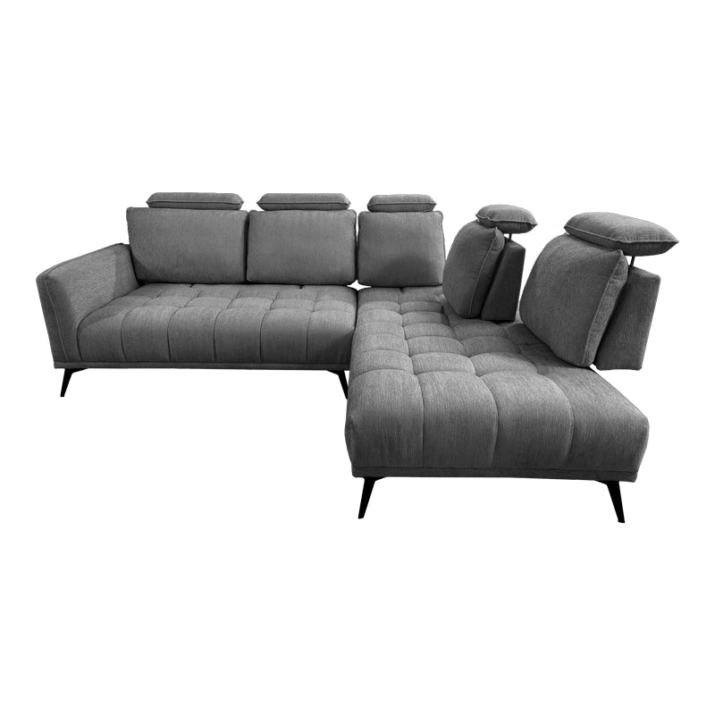 Left corner sofa Serkas grey fabric 268x213x100cm