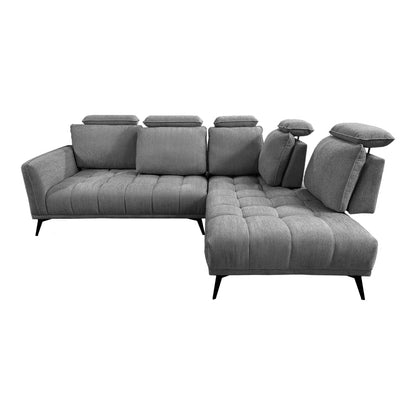 Left corner sofa Serkas grey fabric 268x213x100cm