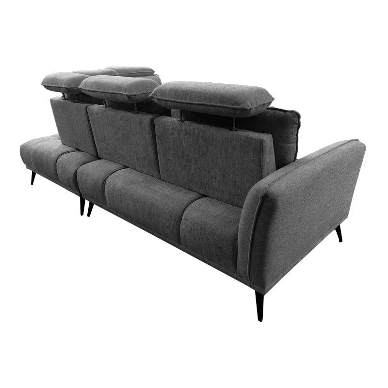 Left corner sofa Serkas grey fabric 268x213x100cm