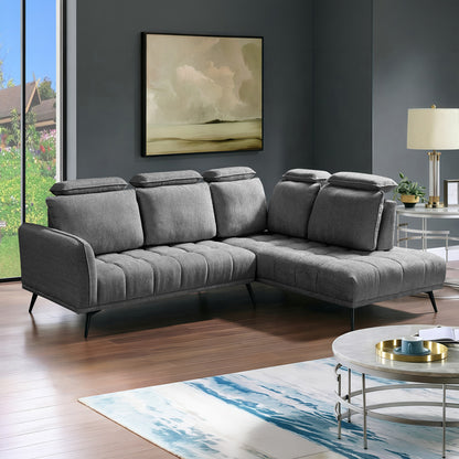 Left corner sofa Serkas grey fabric 268x213x100cm