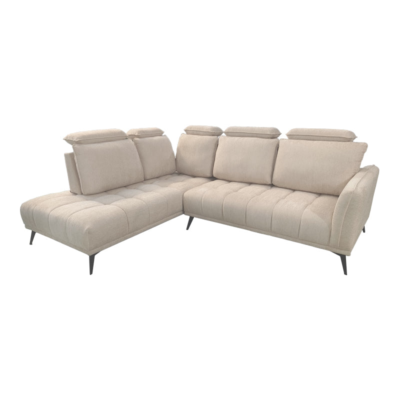 Right corner sofa Serkas beige fabric 268x213x100cm