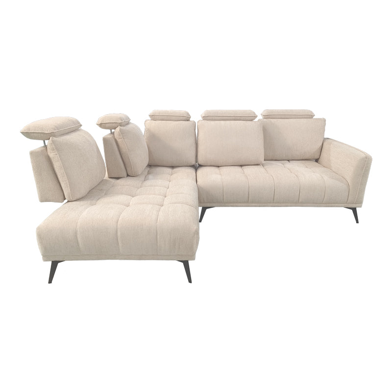 Right corner sofa Serkas beige fabric 268x213x100cm