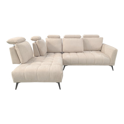 Right corner sofa Serkas beige fabric 268x213x100cm