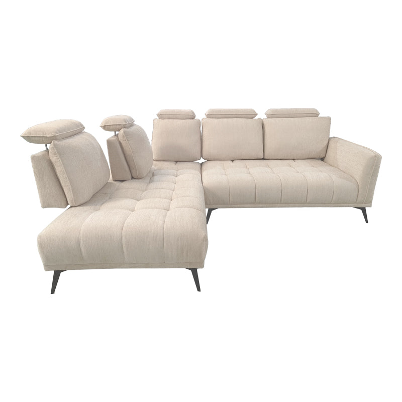 Right corner sofa Serkas beige fabric 268x213x100cm