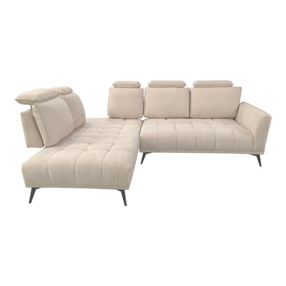 Right corner sofa Serkas beige fabric 268x213x100cm