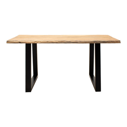 Miles table solid acacia wood 3.7-4cm in natural shade with black metal legs 180x90x76cm