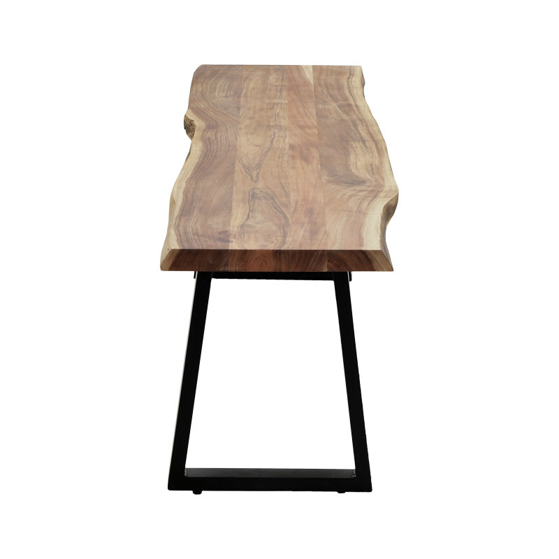 Miles Slim bench solid acacia wood in natural shade with black metal legs 160x40x45cm