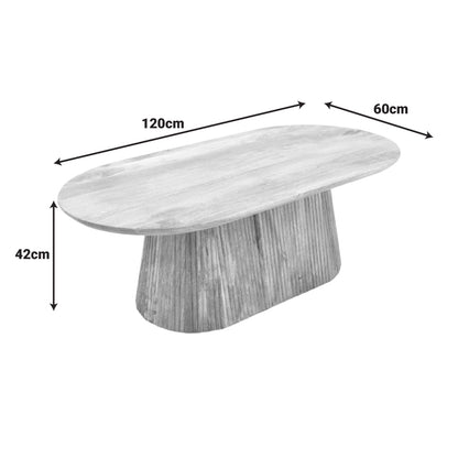 Aithra coffee table, solid mango wood walnut 120x60x42cm