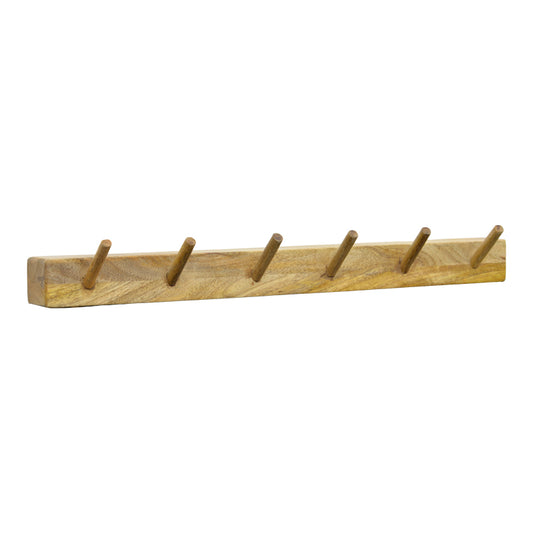 Hokkie wall hanger solid acacia wood in natural shade 60x11x10cm