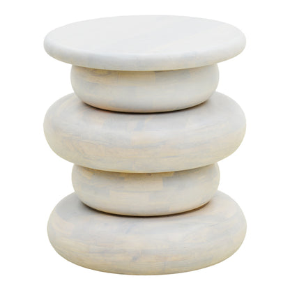 Side table Circena solid mango wood white D40x45cm
