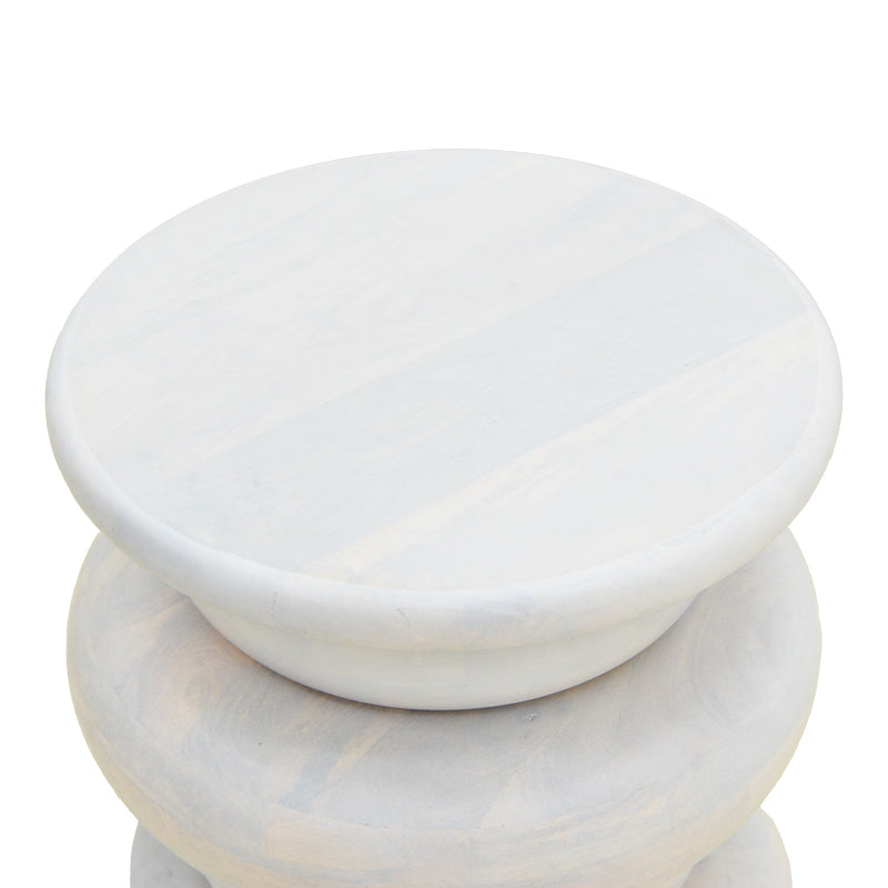 Side table Circena solid mango wood white D40x45cm