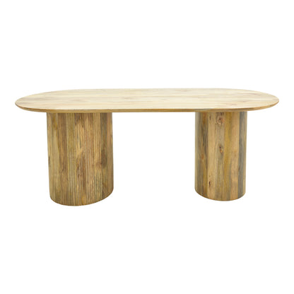 Dining table Flute solid mango wood in natural color 200x90x76cm