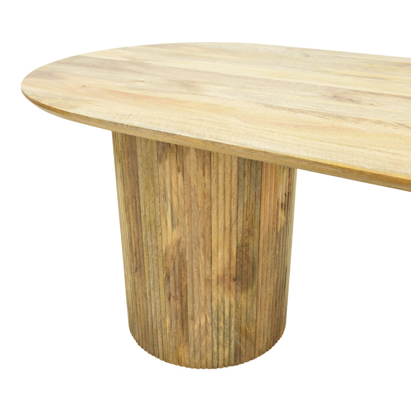 Dining table Flute solid mango wood in natural color 200x90x76cm