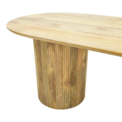 Dining table Flute solid mango wood in natural color 200x90x76cm
