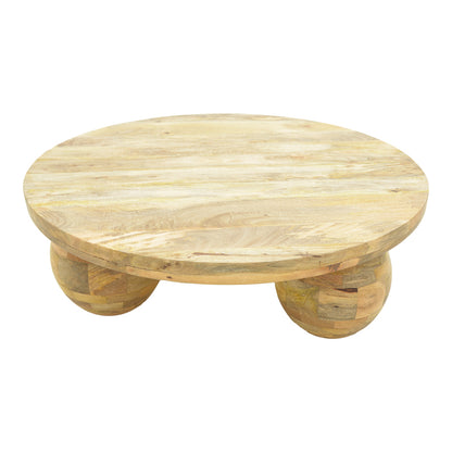 Coffee table Fedena solid mango wood in natural color D90x30cm