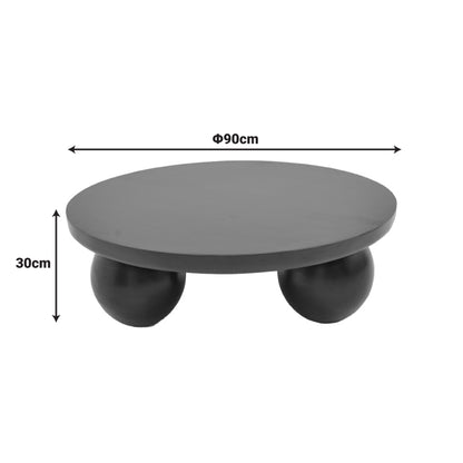 Coffee table Fedena solid mango wood in natural color D90x30cm