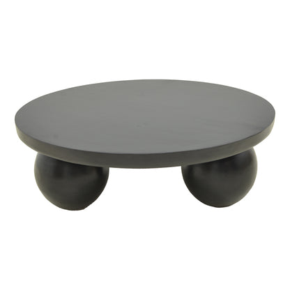 Coffee table Fedena solid mango wood black D90x30cm