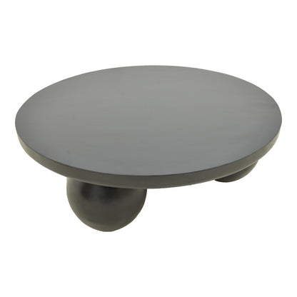 Coffee table Fedena solid mango wood black D90x30cm