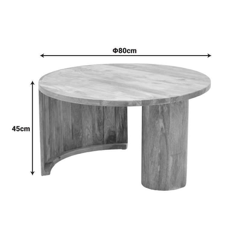 Coffee table Orban solid mango wood in natural color D80x45cm