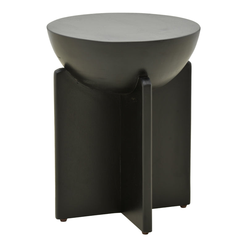 Side table Jenby solid mango wood black D40x50cm