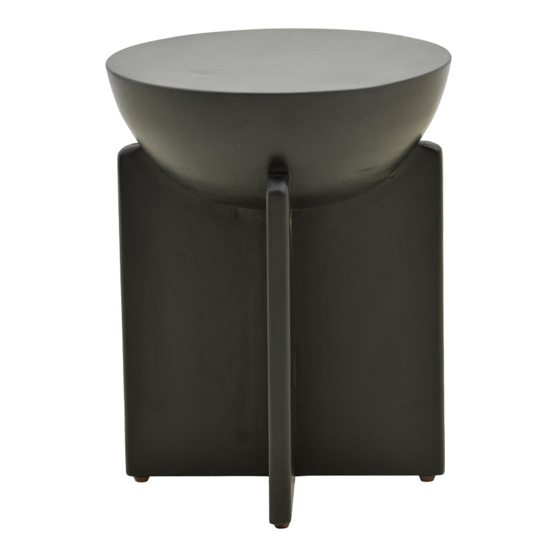 Side table Jenby solid mango wood black D40x50cm