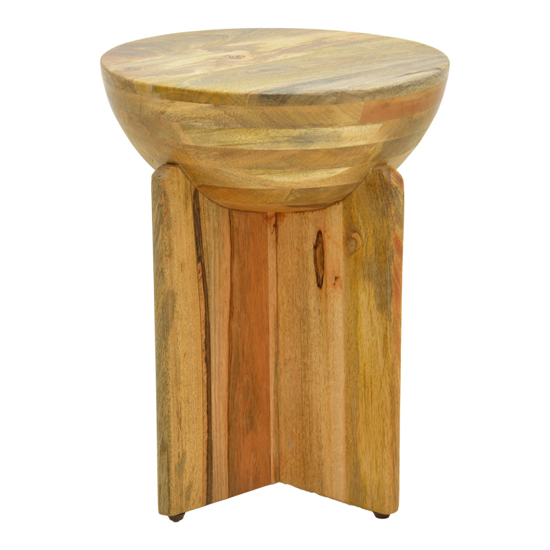 Side table Jenby solid mango wood in natural color D40x50cm