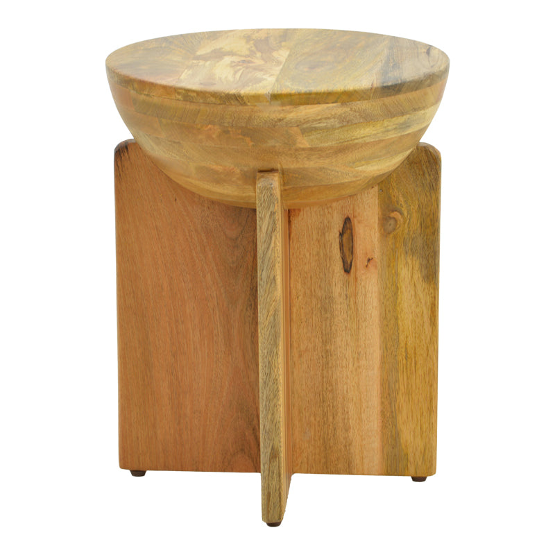 Side table Jenby solid mango wood in natural color D40x50cm