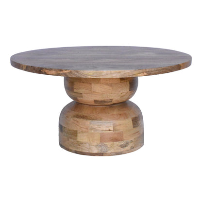 Table Zoulen natural color walnut mango wood Φ80x40cm