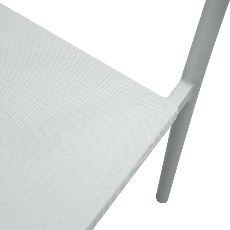 Aluminum armchair Convince pakoworld stackable with white frame-textilene-pe rattan in natural shade 56x63x82cm