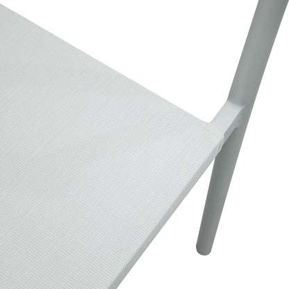 Aluminum armchair Convince pakoworld stackable with white frame-textilene-pe rattan in natural shade 56x63x82cm