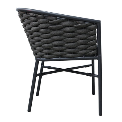 Aluminum-pp armchair Noevo pakoworld stackable with gray frame and cushion 57x62x77cm
