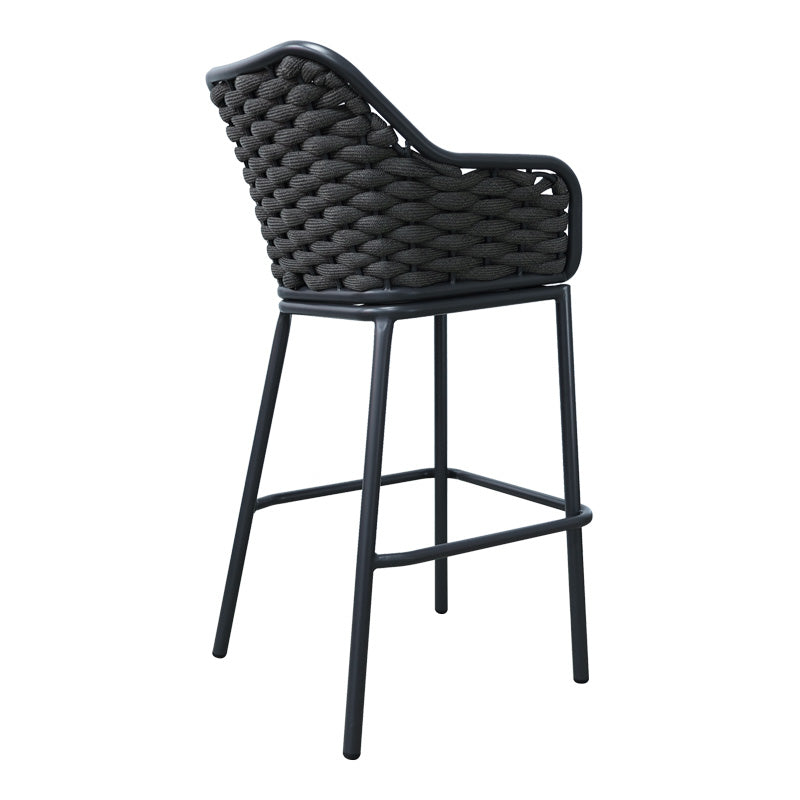 Zuki pakoworld aluminum-pp bar stool stackable with gray frame and cushion 55x54x109cm