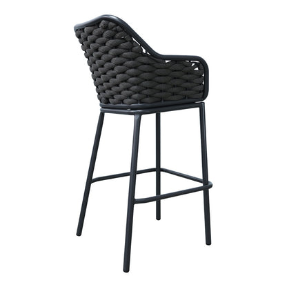 Zuki pakoworld aluminum-pp bar stool stackable with gray frame and cushion 55x54x109cm