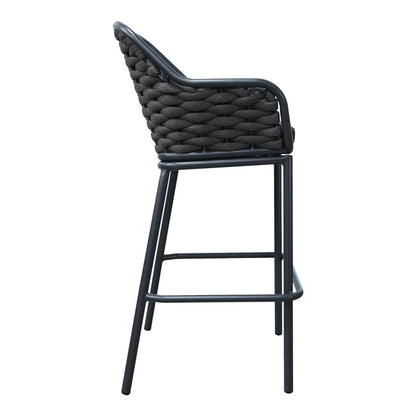Zuki pakoworld aluminum-pp bar stool stackable with gray frame and cushion 55x54x109cm