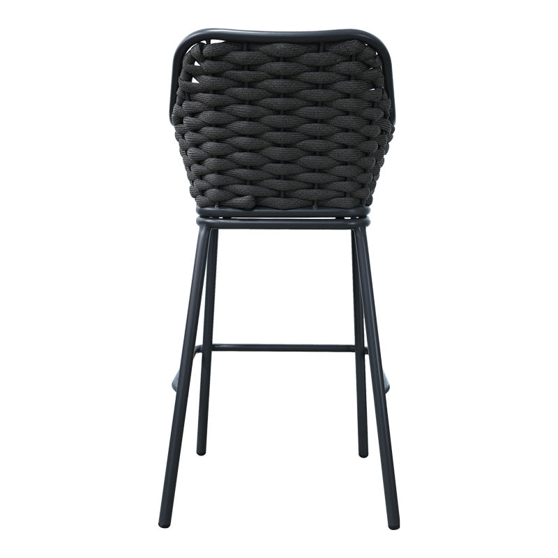 Zuki pakoworld aluminum-pp bar stool stackable with gray frame and cushion 55x54x109cm
