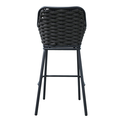 Zuki pakoworld aluminum-pp bar stool stackable with gray frame and cushion 55x54x109cm
